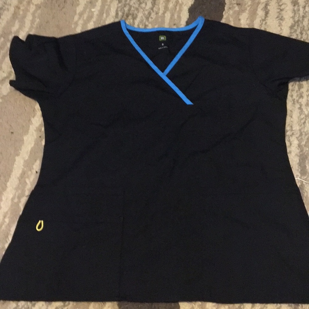 WonderWink Black Scrub Top Size Small